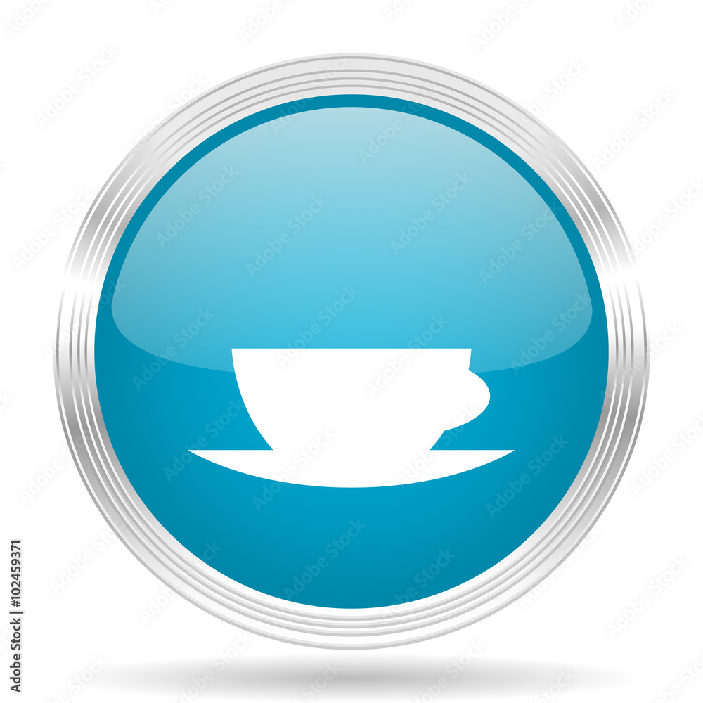 espresso blue glossy metallic circle modern web icon on white background espresso blue glossy metallic circle modern web icon on white background