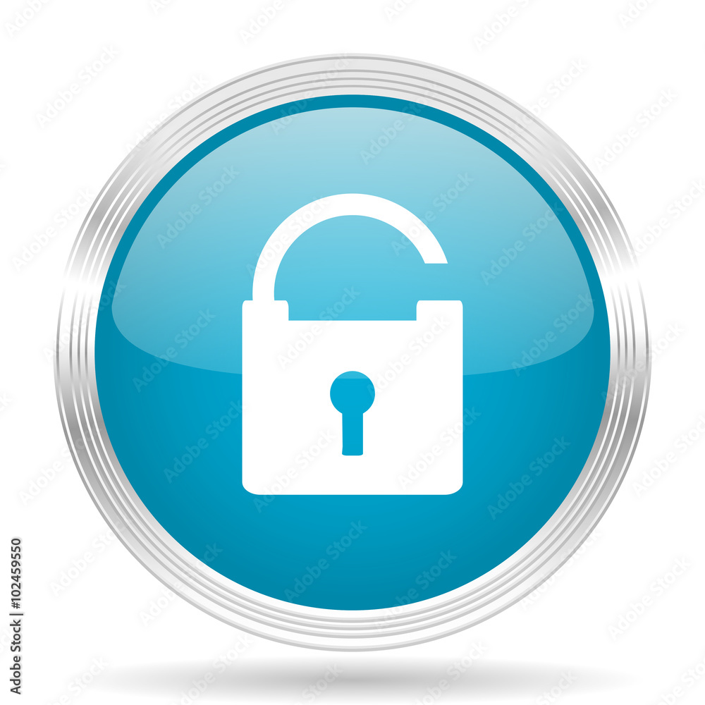 padlock blue glossy metallic circle modern web icon on white background padlock blue glossy metallic circle modern web icon on white background