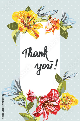 `Thank You!`. Template Flower Bouquets