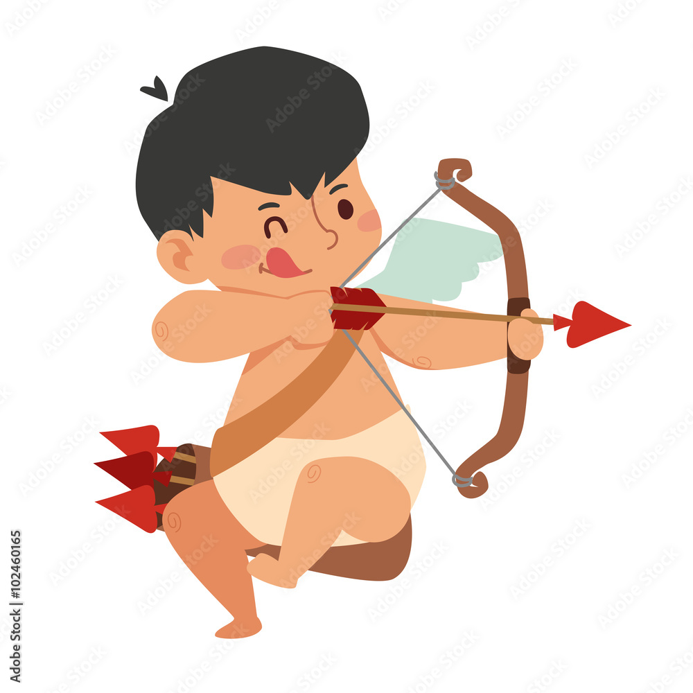 Valentine Day cupid angels cartoon style vector illustration Valentine Day cupid angels cartoon style vector illustration
