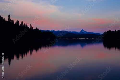 Lemolo Reservoir at Sunset in Oregon