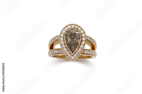 Gorgeous Teardrop Diamond Ring with Open Shank
