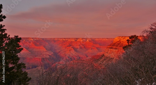 Sunset over the Grand Canyon in Arizona