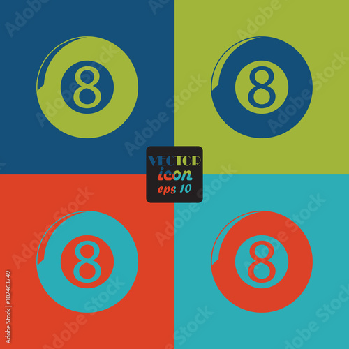 Eight billiard ball sport icon