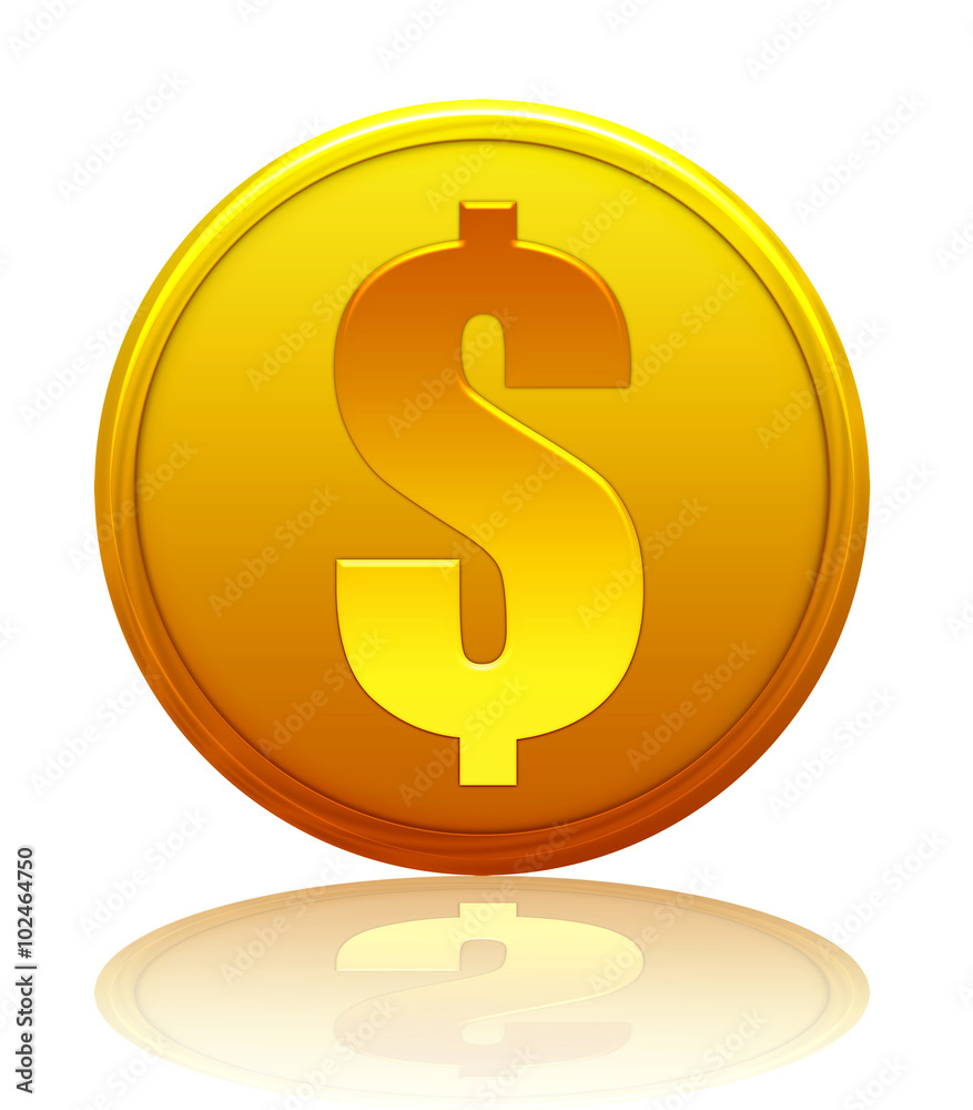 Obraz premium Gold coin dollar cent