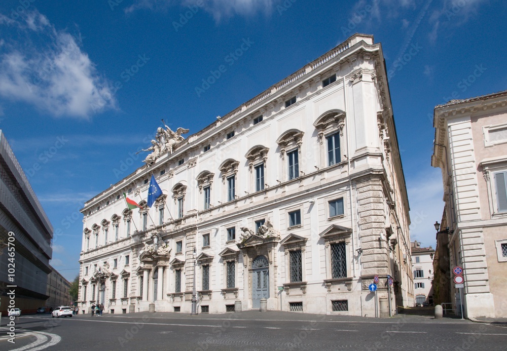 Palazzo della Consulta in Quirinale square, Roma, Italy