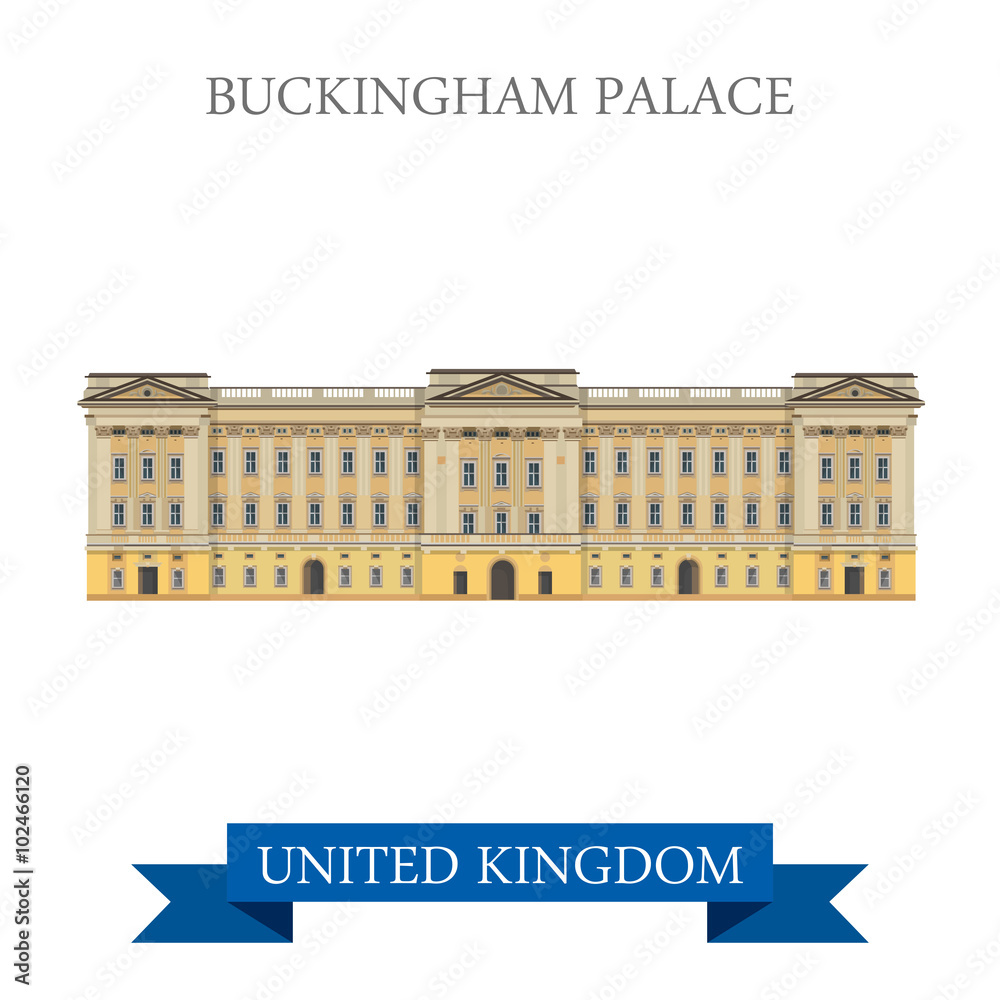 Buckingham Palace London Great Britain United Kingdom vector