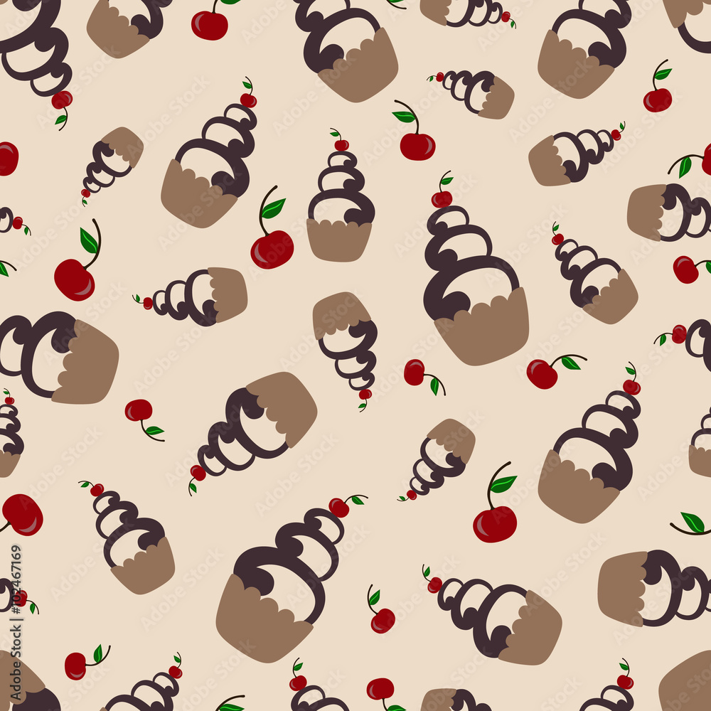 Cake with cherry pattern. Cake with cherry pattern.
