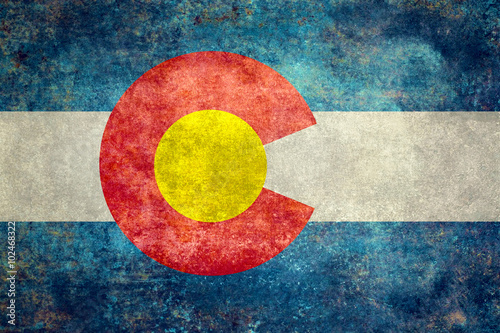 Colorado state flag illustration with distressed patina