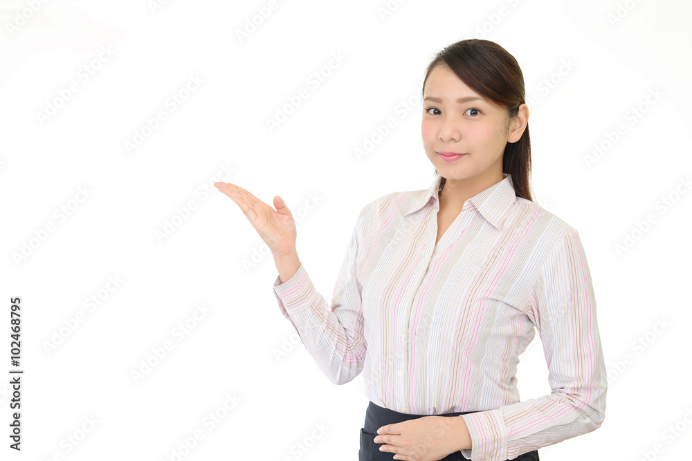 案内する女性 案内する女性