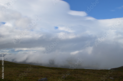 Clouds hanging low over the tundra, Swedish Lapland © lembrechtsjonas