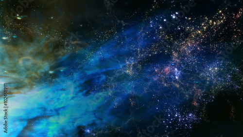 Space Travel 2031: Flying through star fields in deep space (Video Loop). photo