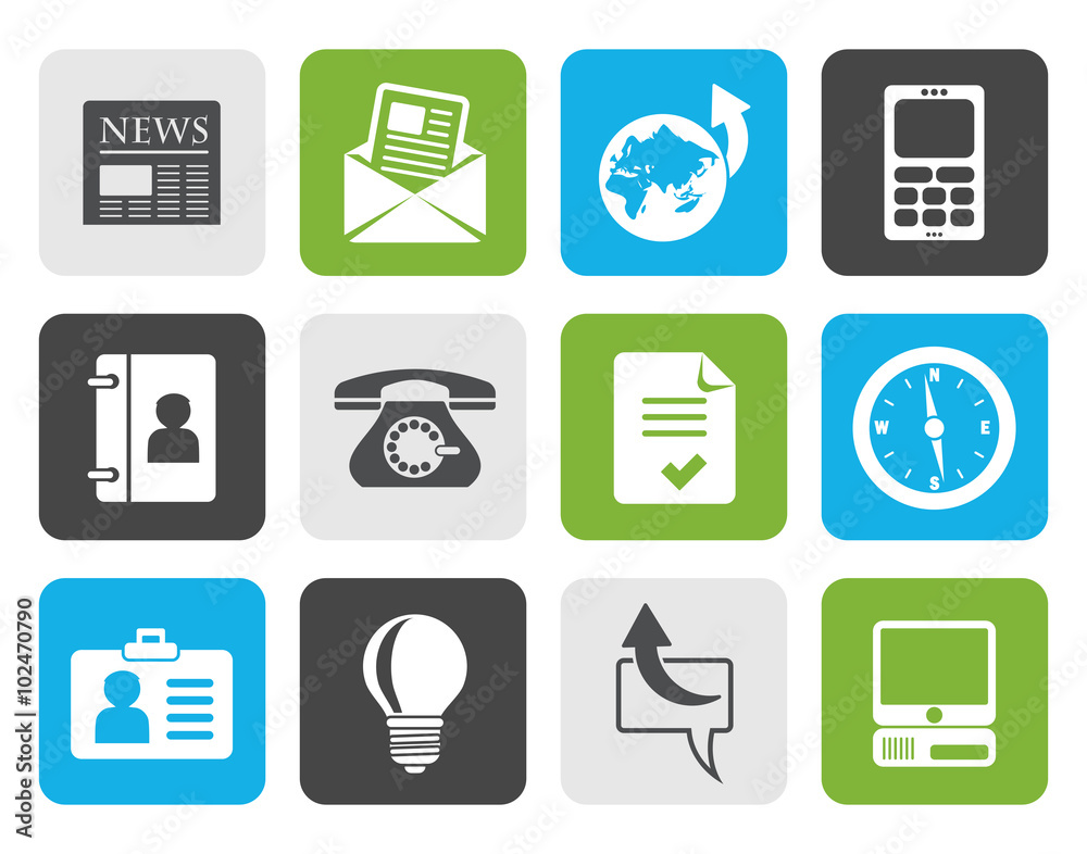 Flat Business and office icons - vector icon set Flat Business and office icons - vector icon set