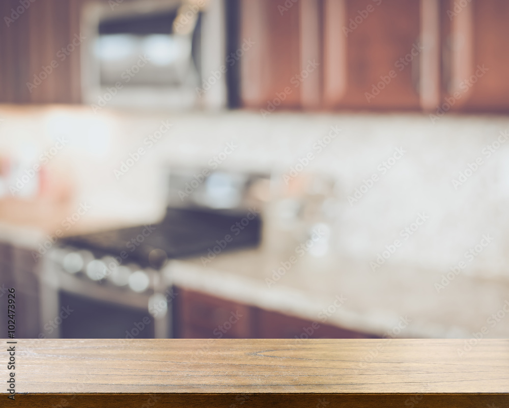 Blurred Kitchen with Retro Instagram Style Filter