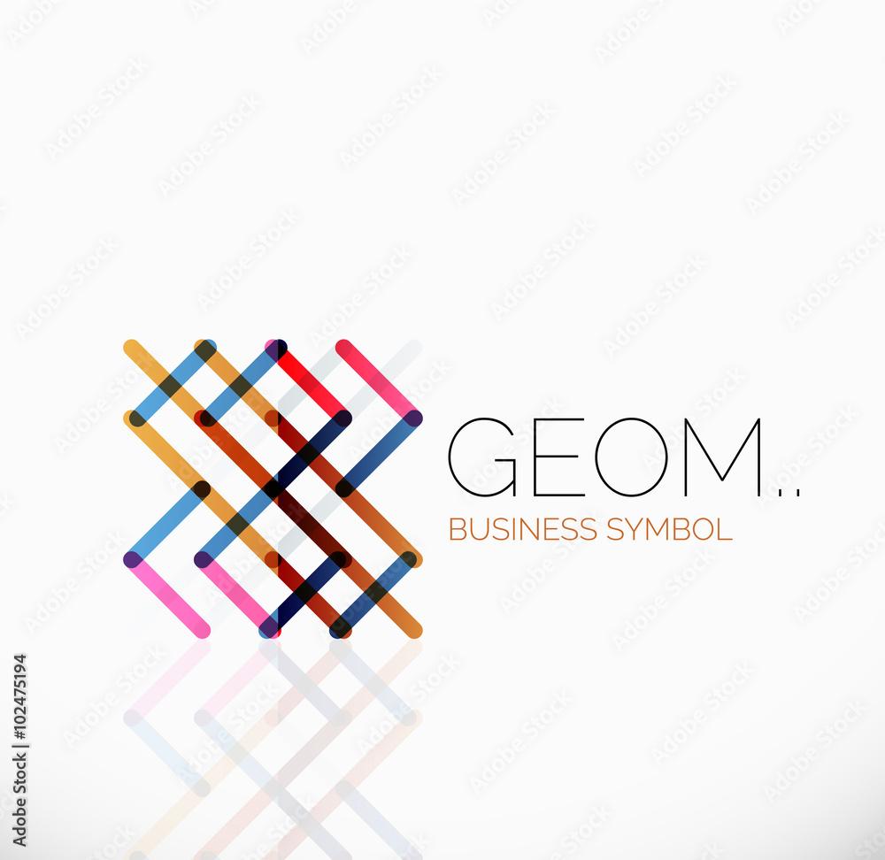 Fototapeta premium Logo, linear abstract geometric icon