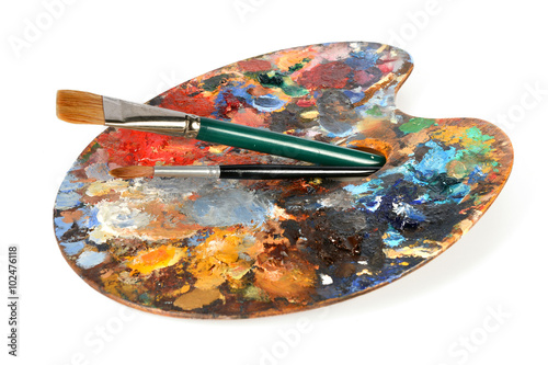 Artist Palette With painbrushes