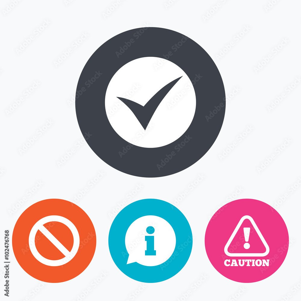 Information icons. Stop prohibition symbol. Information icons. Stop prohibition symbol.