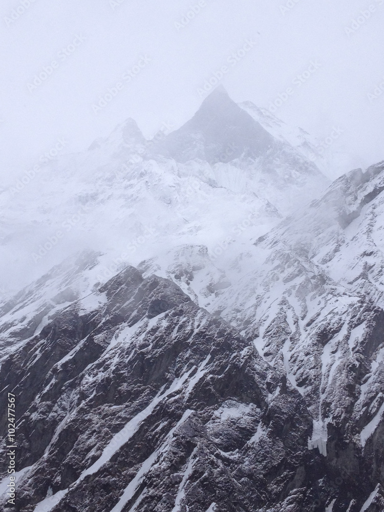 Machapuchare or Fishtail peak in Nepal, a part of Annapurna base Machapuchare or Fishtail peak in Nepal, a part of Annapurna base