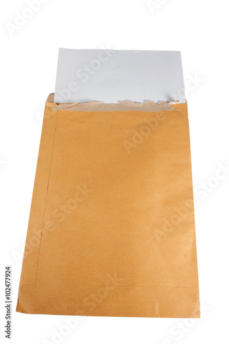 big envelope on with white background