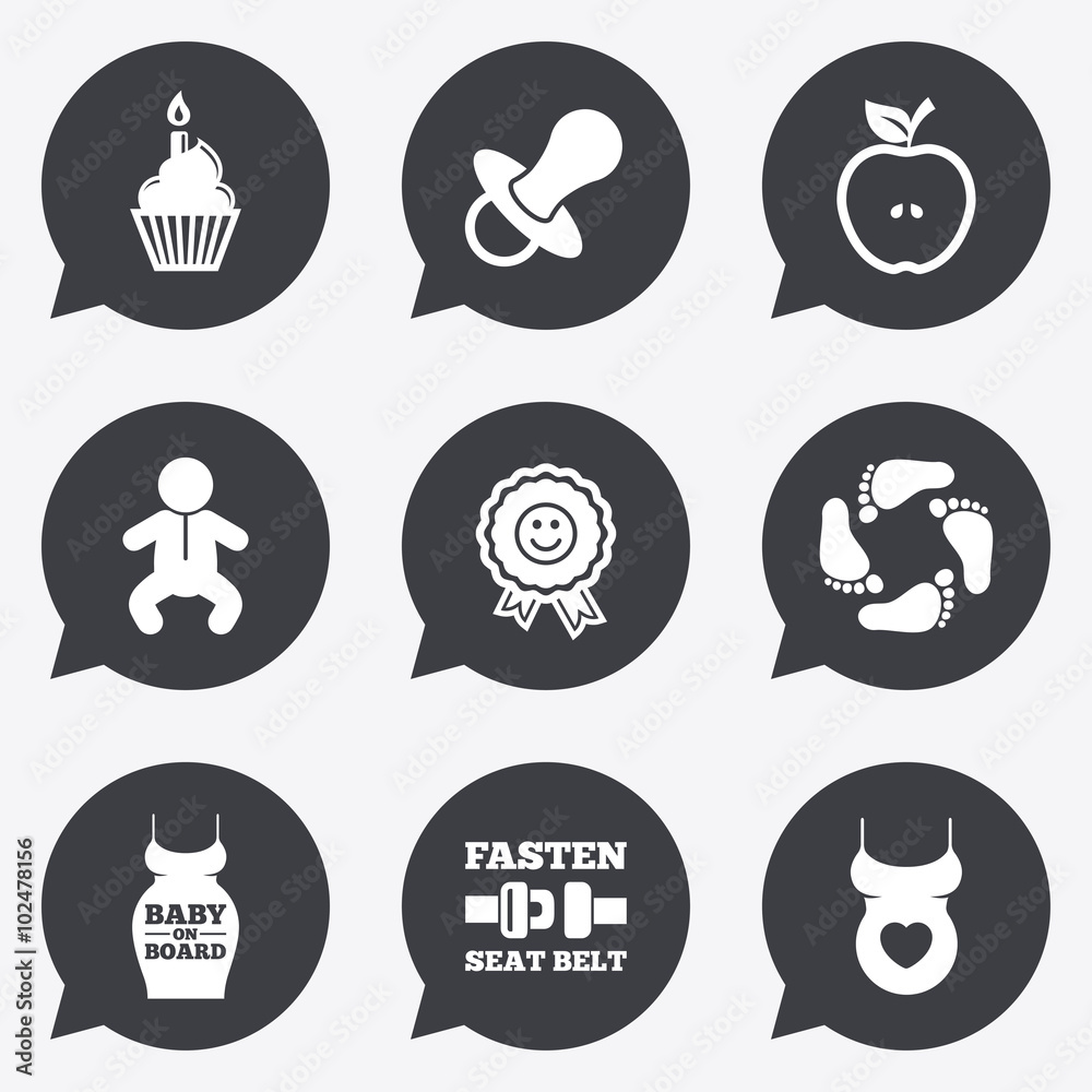 Pregnancy, maternity and baby care icons.