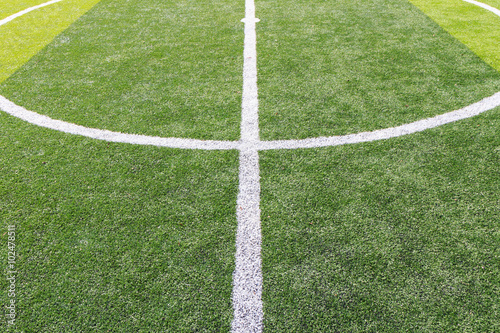 White line on the green soccer field © jat306