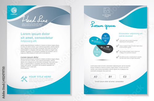 Vector Brochure Flyer design Layout template, size A4, Front page and back page, infographics. Easy to use and edit.