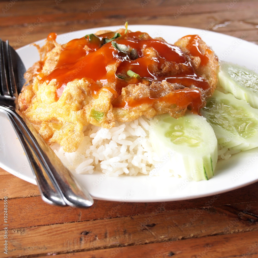 Tasty Omelet and rice,Thai menu Tasty Omelet and rice,Thai menu