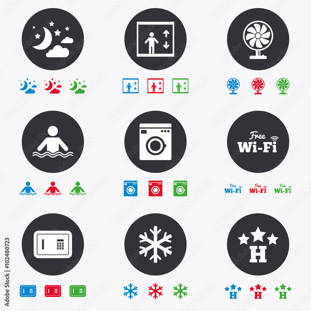 Hotel, apartment service icons. Wifi internet. Hotel, apartment service icons. Wifi internet.