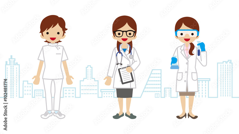 Female Healthcare Worker- Townscape Background