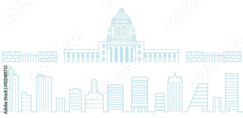Japanese National Diet Building and Building structure set