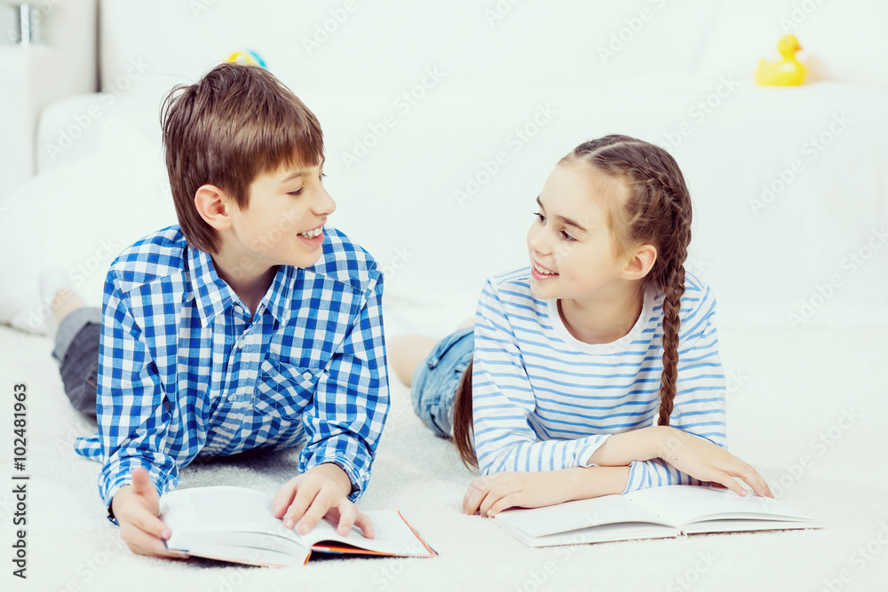 Cute kids reading books Cute kids reading books