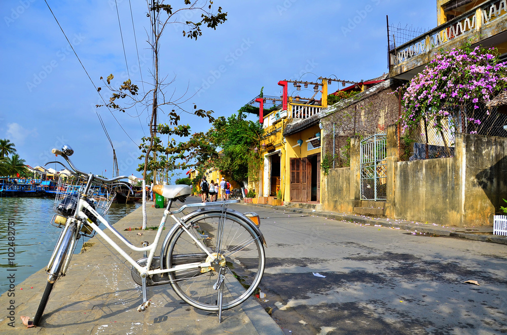 Hoi An old town street view. The UNESCO heritage site in Vietnam