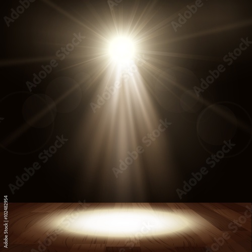 Spotlight in show performance with wood floor