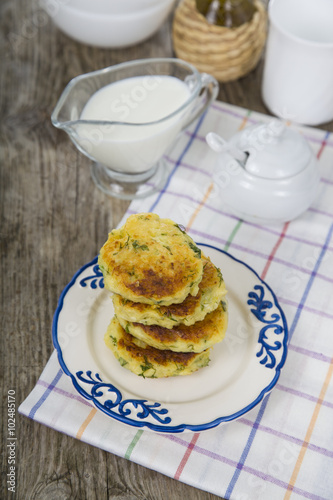 Potato pancake "dranik" with sauce