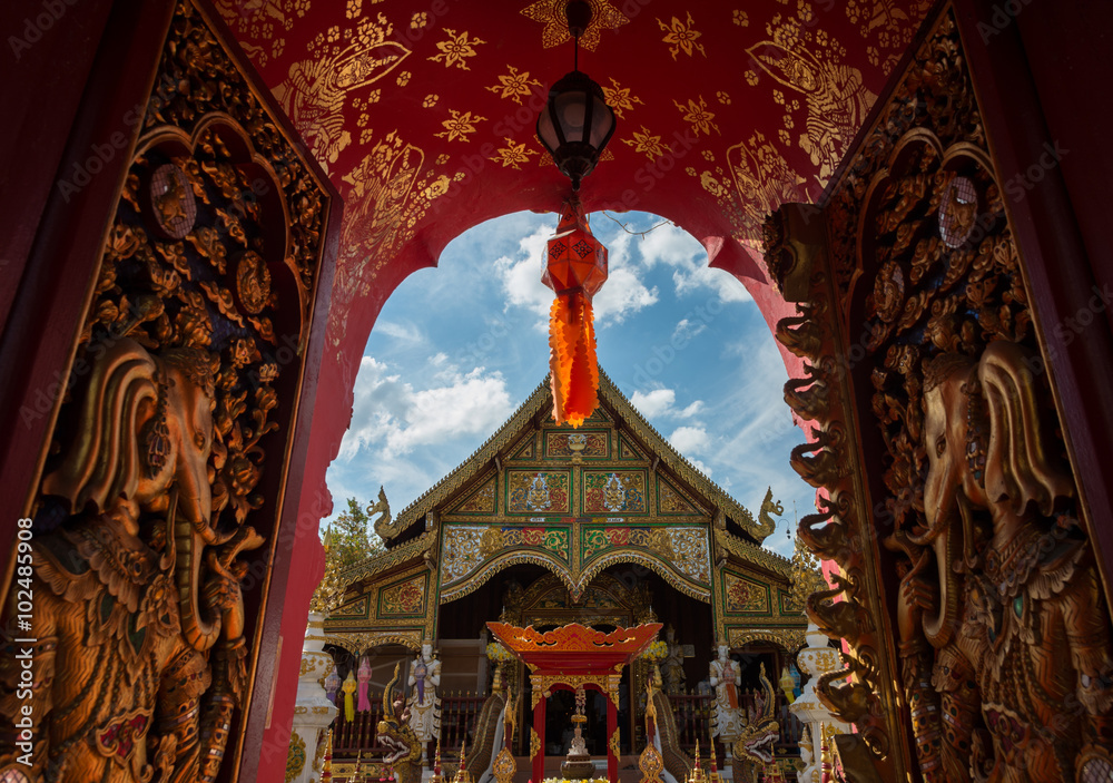 thai temple lanna Wat Ming Muang Chiang Rai Thailand