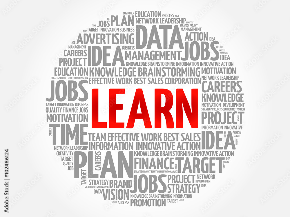 LEARN word cloud, business concept
