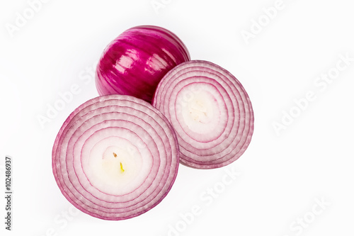 purple onions isolated