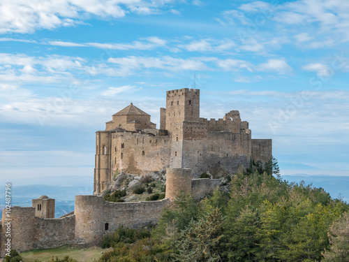Medieval castle of Loarre in Aragon, Spain photo