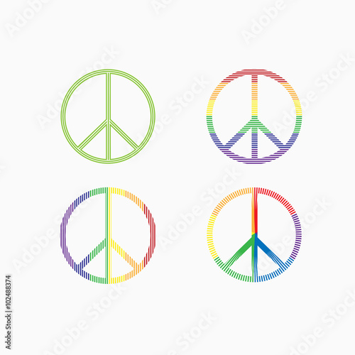 Peace symbol on white background. Vector illustration.