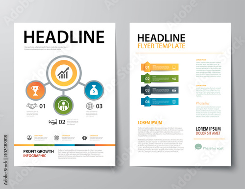 set of business magazine cover , flyer, brochure flat design tem