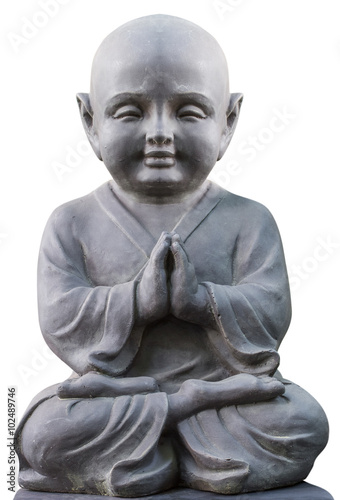 statue bouddha enfant, fond blanc