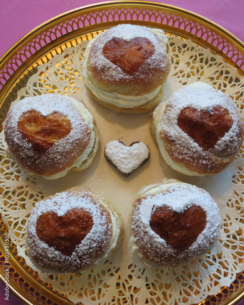 Bun - Semla - with cream and almond paste Bun - Semla - with cream and almond paste