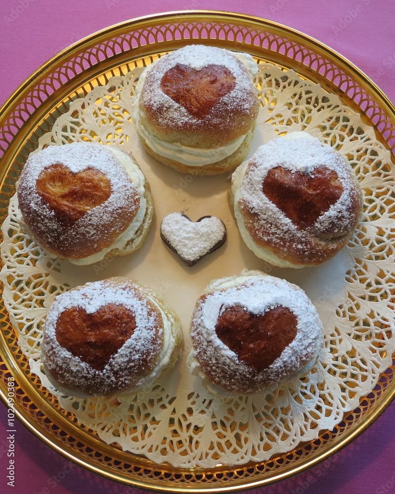 Bun - Semla - with cream and almond paste Bun - Semla - with cream and almond paste
