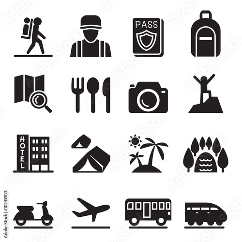 Travel icon set