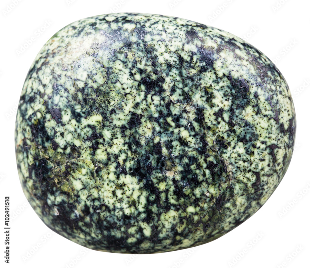 pebble of serpentine gemstone isolated on white pebble of serpentine gemstone isolated on white