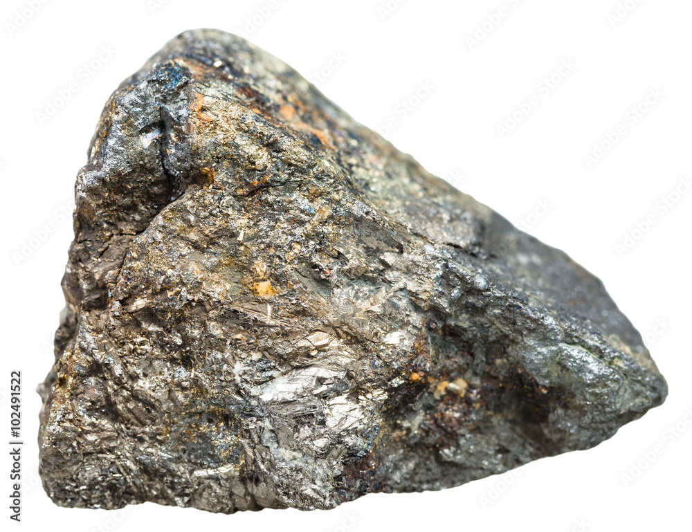 Arsenopyrite crystalline stone isolated on white Arsenopyrite crystalline stone isolated on white