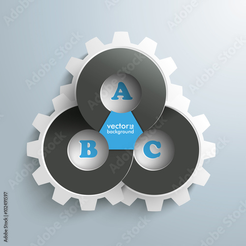 Triangle Connected Circles Gears Infographic photo