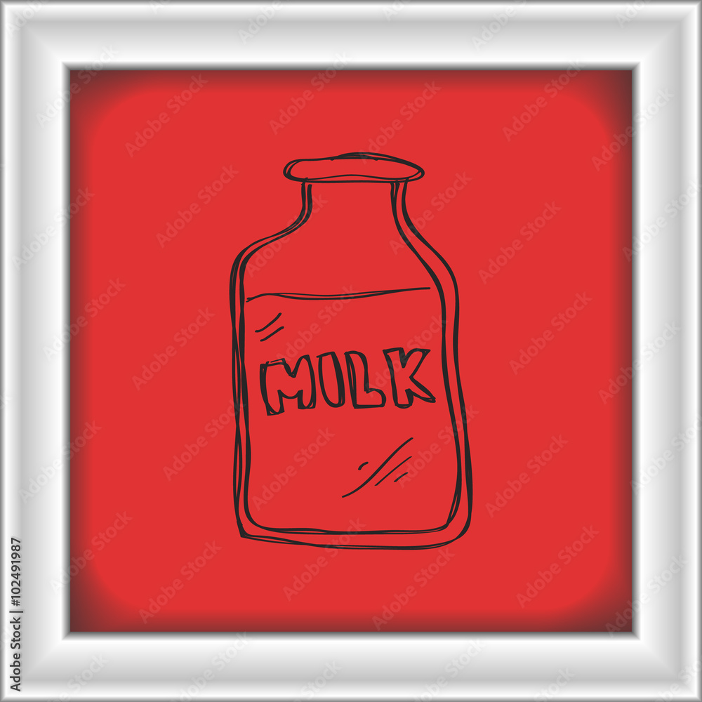 Simple doodle of a milk bottle Simple doodle of a milk bottle