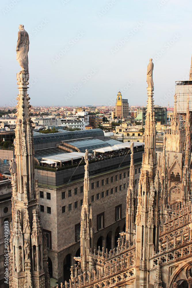 Panoramic view of the city of Milan from height
