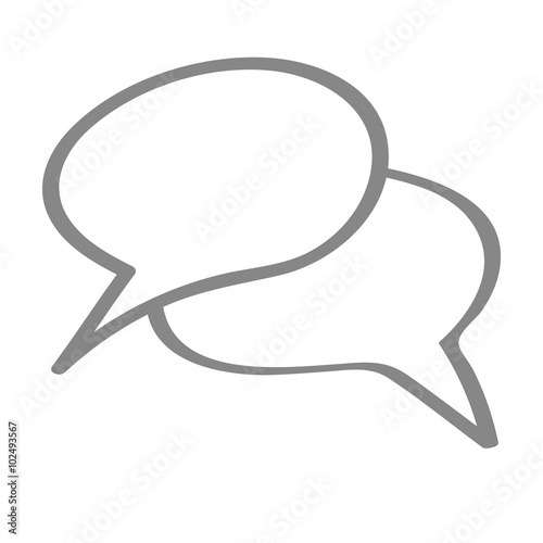 Handgezeichnetes Sprechblasen-Icon in grau
